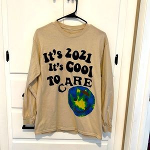 Lonely Ghost “It’s 2021, it’s cool to care” long sleeve tee, size M
